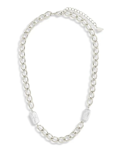 Genuine Pearl Chain Necklace, 16"-18"