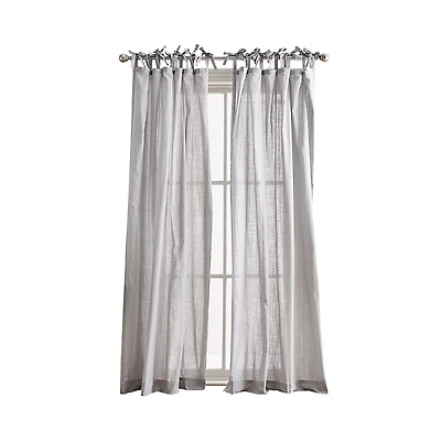 Peri Home Cotton Sheer x 50 Tie Tab Window Panel