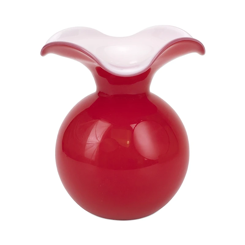 Vietri Hibiscus Glass Red Medium Vase