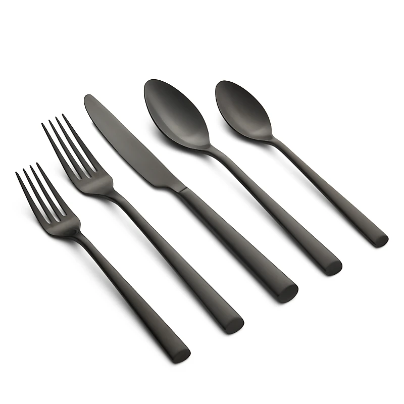 Cambridge Silversmiths Gilda Black Satin 20-Piece Flatware Set, Service for 4