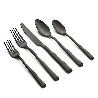Cambridge Silversmiths Gilda Black Satin 20-Piece Flatware Set, Service for 4