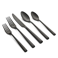 Cambridge Silversmiths Gilda Black Satin 20-Piece Flatware Set, Service for 4