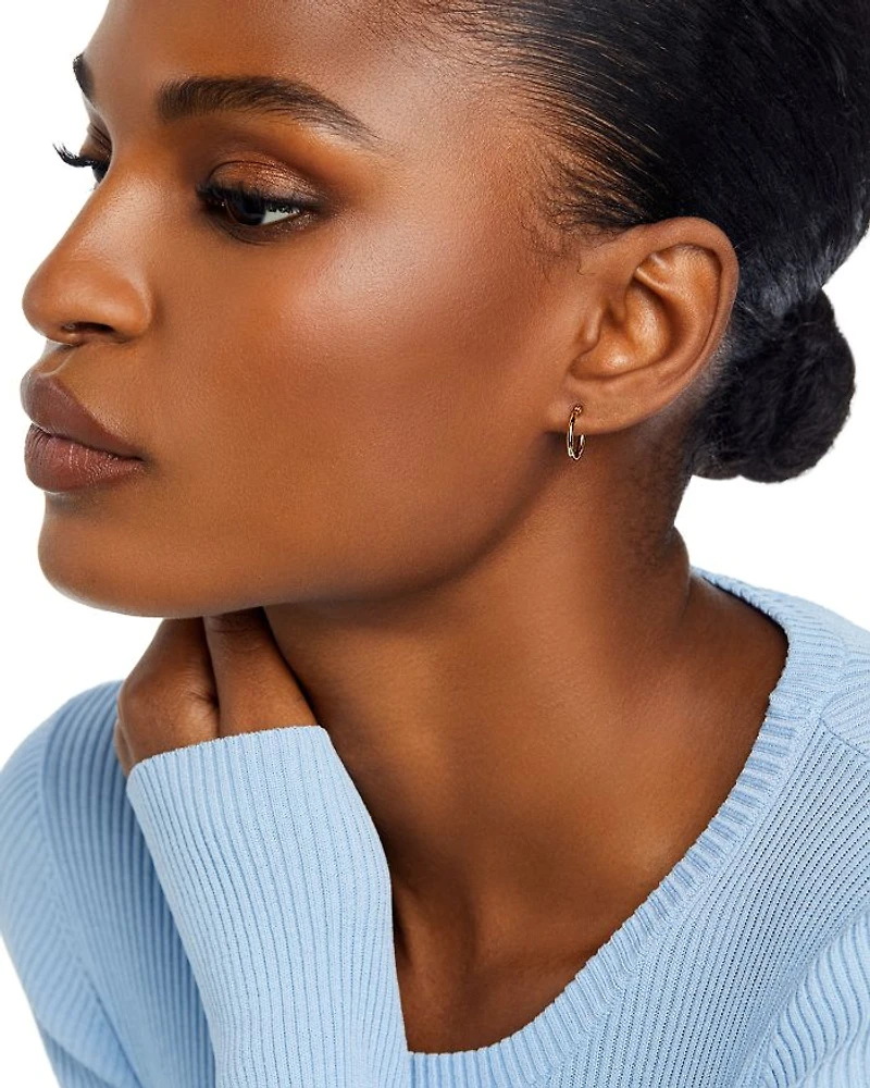 14K Yellow Gold Tiny Hoop Earrings