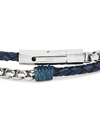Village Double Wrap Leather Chain Bracelet