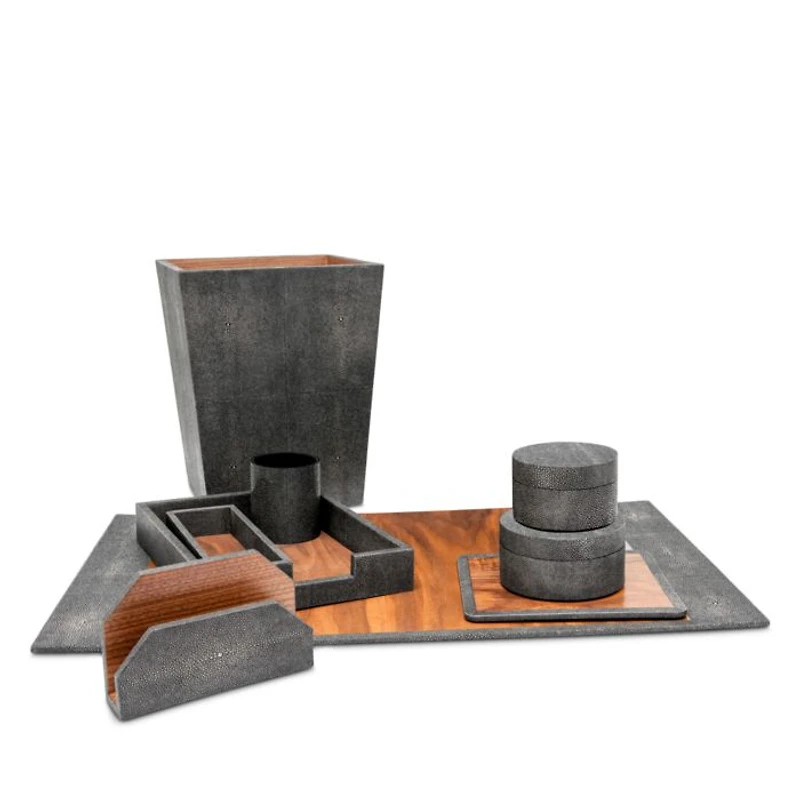 Crosby Faux Shagreen Desk Accessories Set