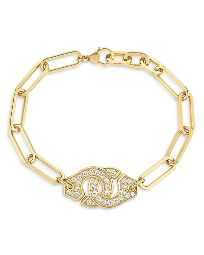 Dinh Van 18K Yellow Gold Menottes Diamond Chain Bracelet