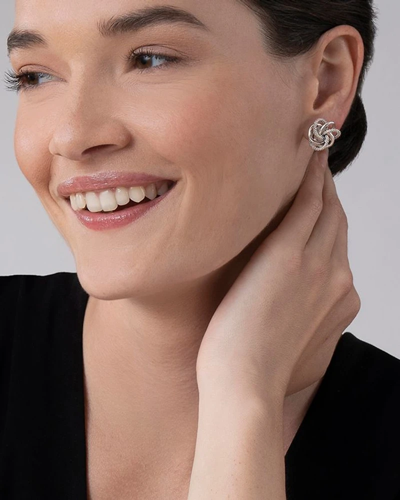 LAGOS Sterling Silver Knot "Caviar" Earrings