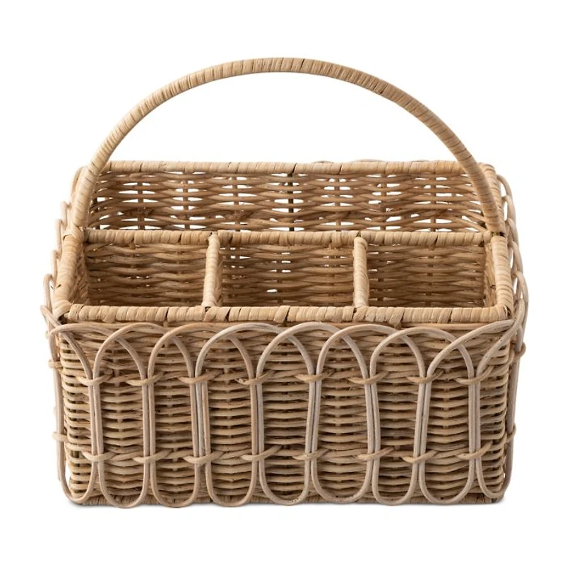 Provence Rattan Silverware Napkin Caddy