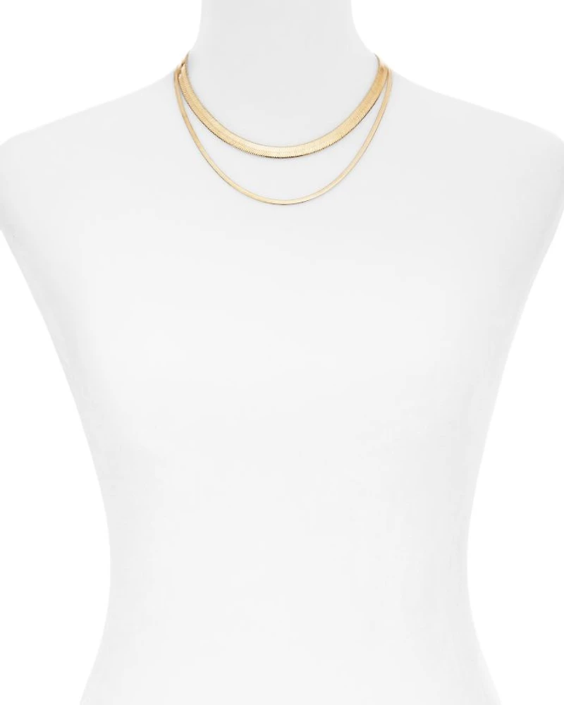 Snake Chain Layered Collar Necklace, 16"-19" - Exclusive