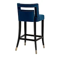 Hart Velvet Counter Stool in Navy