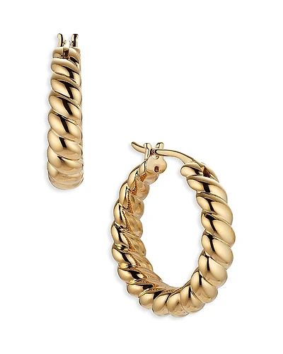 Nadri Golden Hour Twist Hoop Earrings