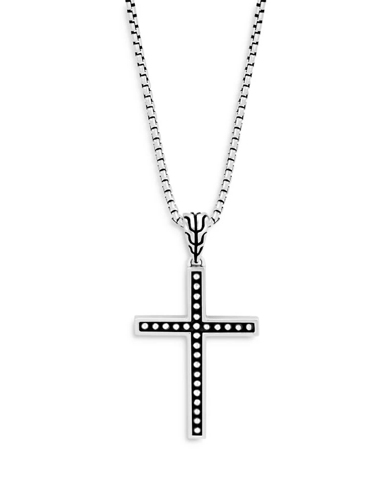 Sterling Silver Classic Chain Jawan Cross Pendant Necklace, 20"