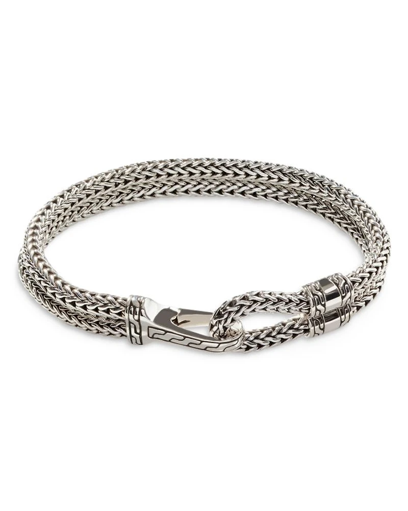 Men's Sterling Silver Classic Chain Double-Row Bracelet