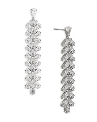 Nadri Rsvp Crystal Leaf Linear Earrings