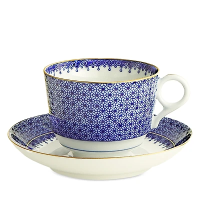 Mottahedeh Blue Lace Cup & Saucer