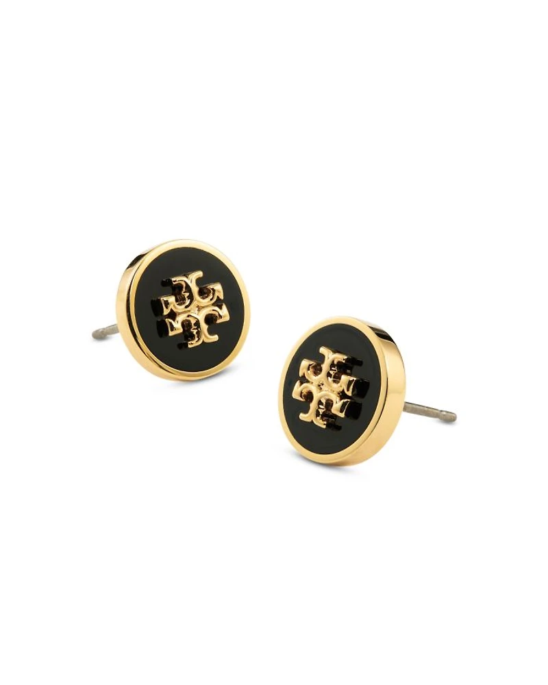Kira Logo Colored Disc Stud Earrings
