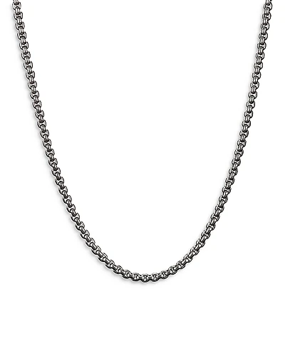 David Yurman Gray Titanium & Stainless Steel Small Box Chain Necklace, 18
