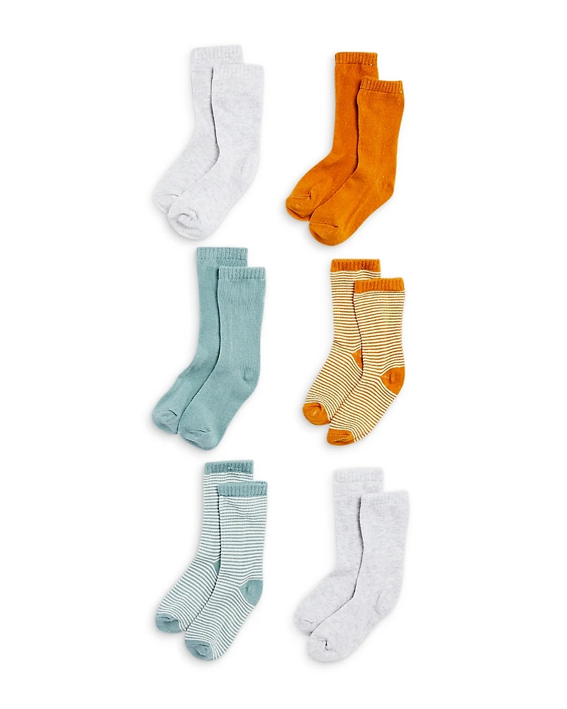Bloomie's Baby Boys' Solid & Striped Knit Socks, 6 Pack 