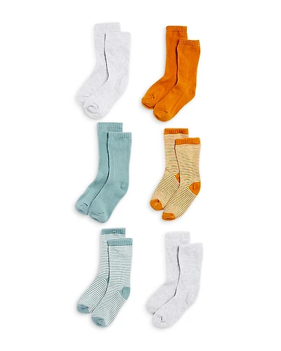 Bloomie's Baby Boys' Solid & Striped Knit Socks, 6 Pack 