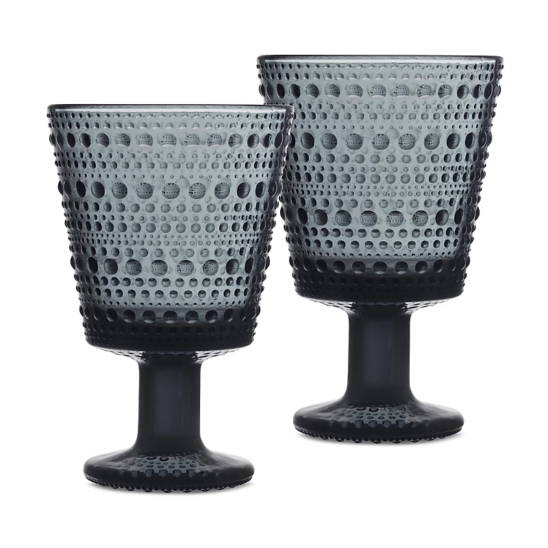 Iittala Kastehelmi Dark Grey Universal Glass, Set of 2