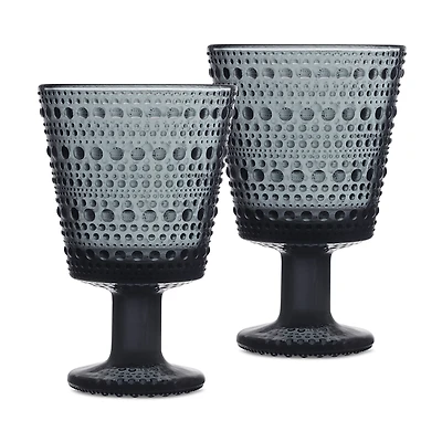 Iittala Kastehelmi Dark Grey Universal Glass, Set of 2