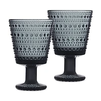 Iittala Kastehelmi Dark Grey Universal Glass, Set of 2