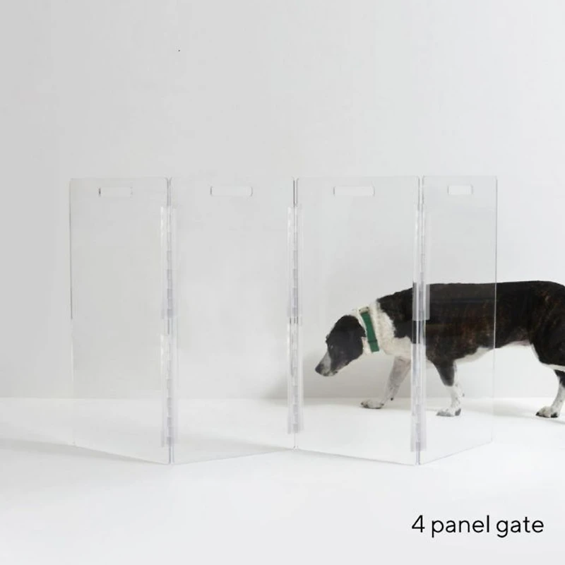Clear Freestanding Pet Gate Zig Zag