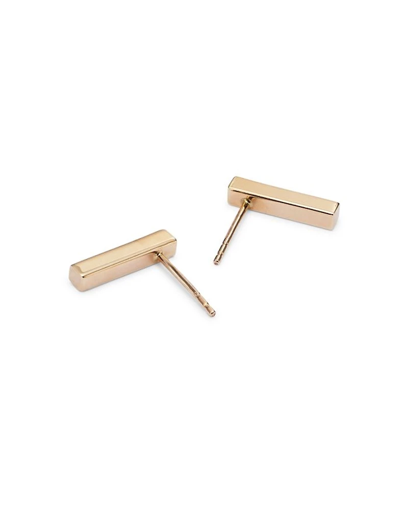 Bar Stud Earrings in 14K Yellow Gold - Exclusive