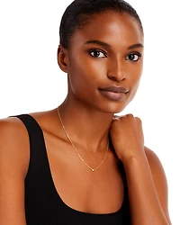 Diamond Bezel Solitare Necklace 14K Gold, 0.05 tcw