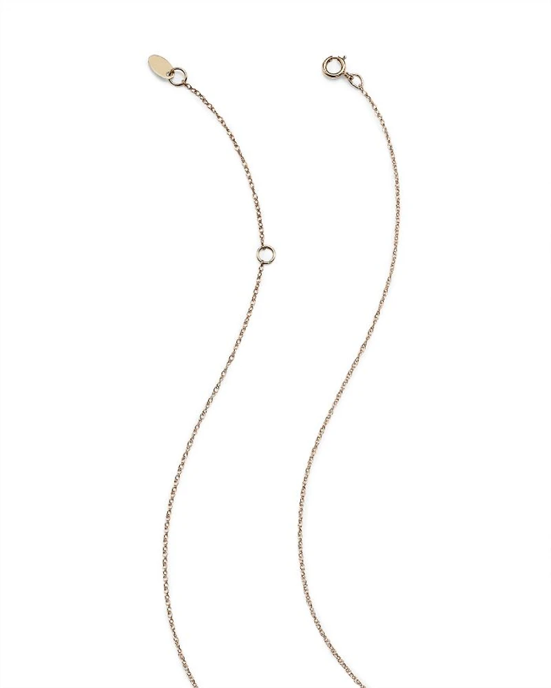 14K Yellow Gold Heart Pendant Necklace, 16-18"