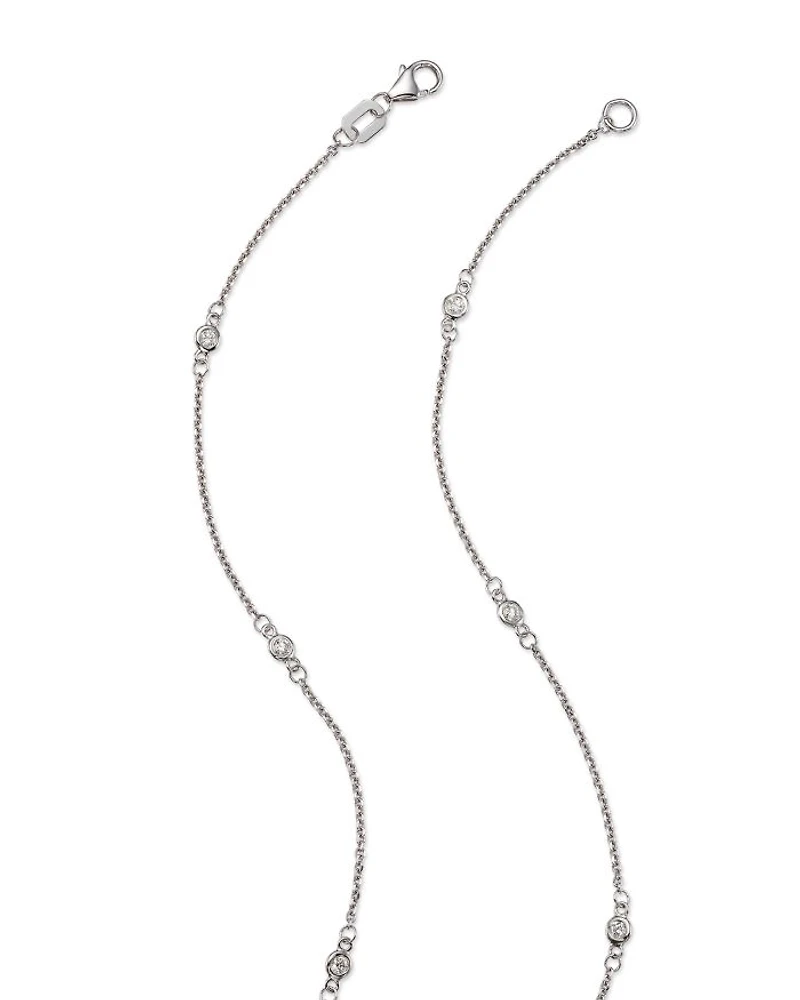 Diamond Station Necklace in 14K Gold