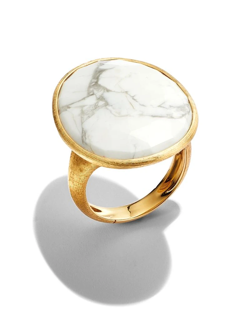 18K Yellow Gold Lunaria Howlite Cocktail Ring - 150th Anniversary Exclusive