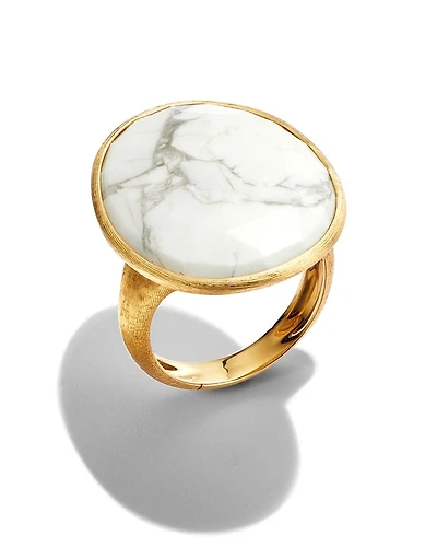 18K Yellow Gold Lunaria Howlite Cocktail Ring - 150th Anniversary Exclusive