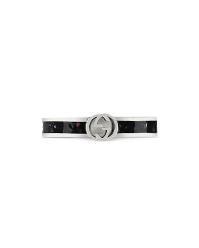Silver Interlocked G 3.5mm Band Ring
