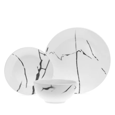 Boulon Black 12 Piece Porcelain Dinnerware Set