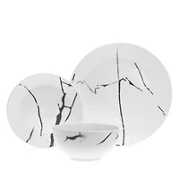 Boulon Black 12 Piece Porcelain Dinnerware Set