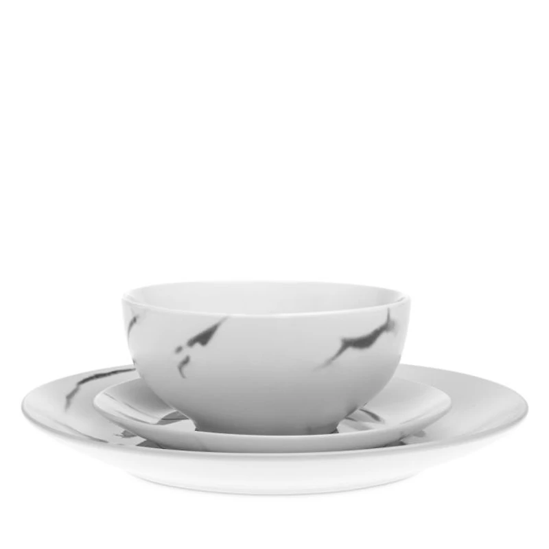 Boulon Black 12 Piece Porcelain Dinnerware Set