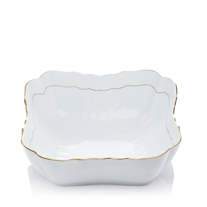 Herend Golden Edge Square Salad Bowl