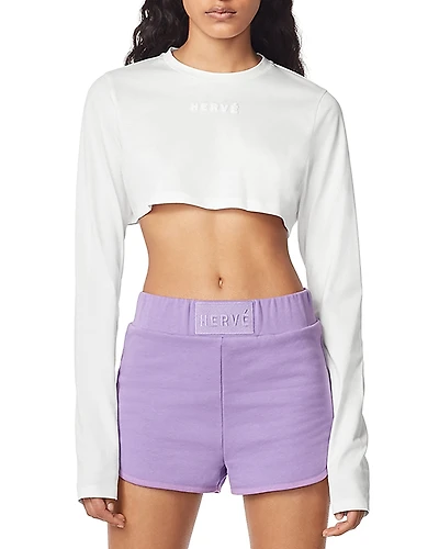 Herve by Leger Logo Cropped Tee