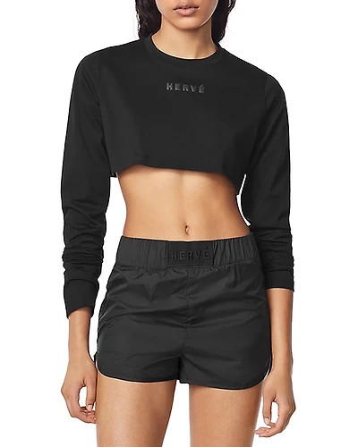 Herve by Leger Logo Cropped Tee