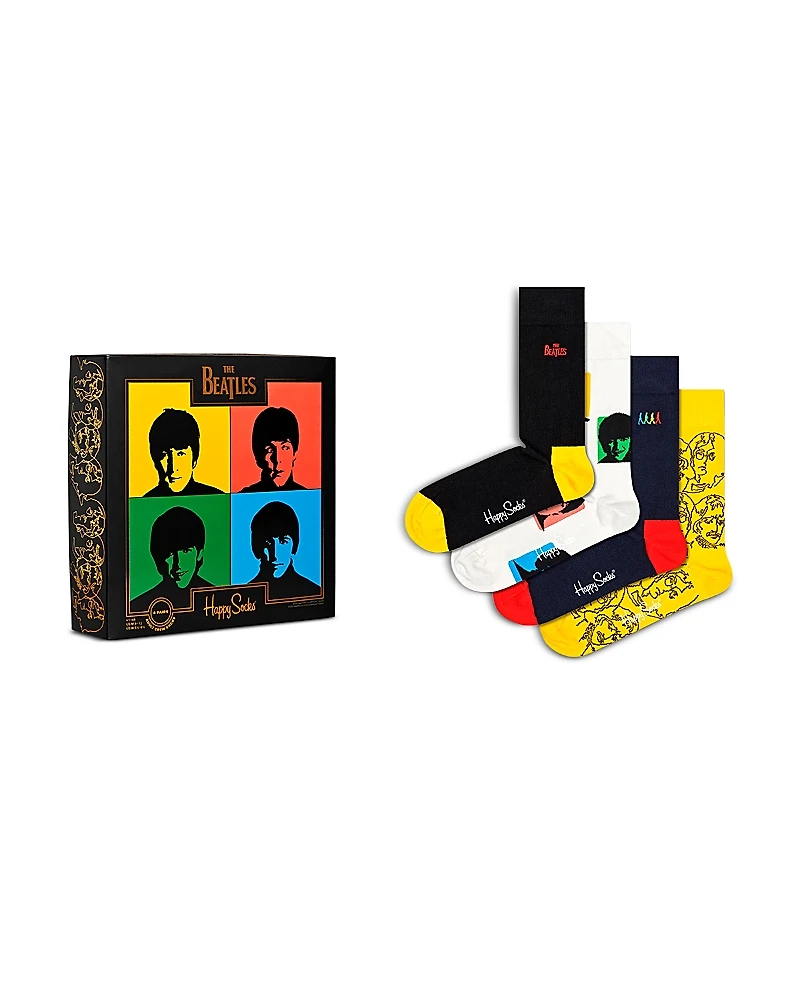 Happy Socks The Beatles Crew Socks Gift Set, Pack of 4