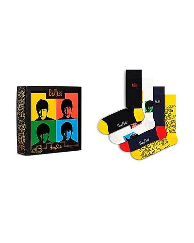Happy Socks The Beatles Crew Socks Gift Set, Pack of 4