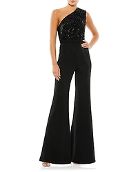Mac Duggal Sequined One Shoulder Jumpsuit