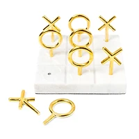 Jonathan Adler Brass and Marble Tic Tac Toe Set