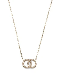 Diamond Double O Pendant Necklaces 14K Gold, 0.25 tcw each