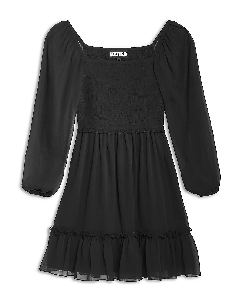 KatieJnyc Girls' Molly Long Sleeve Dress - Big Kid