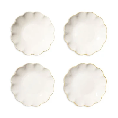 Scalloped Appetizer Plates, Set of 4