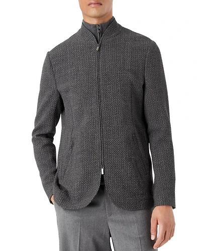 Chevron Pattern Zip Jacket