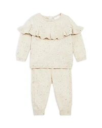 Girls' Ruffle Trim Confetti Sweater Set - Baby