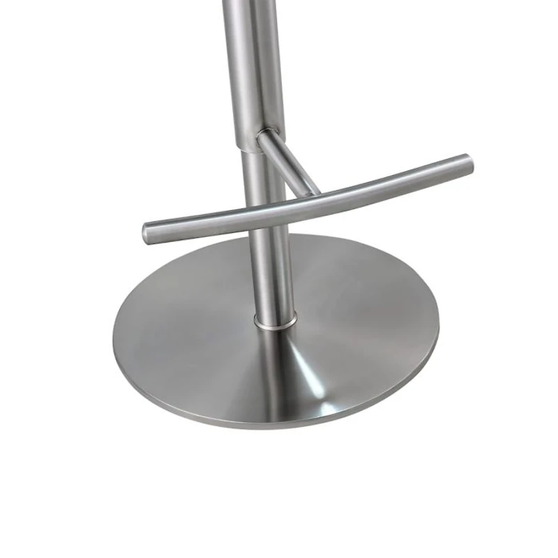 Reagan Performance Faux Leather Silver Adjustable Stool
